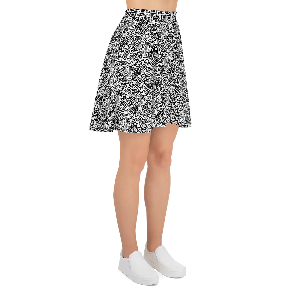 Razel Face QR Code Sun Skirt Rok elastiek