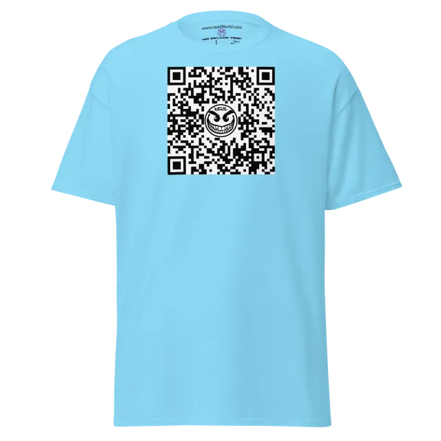 Razel Face QR Code T-shirt zwart maat M katoen