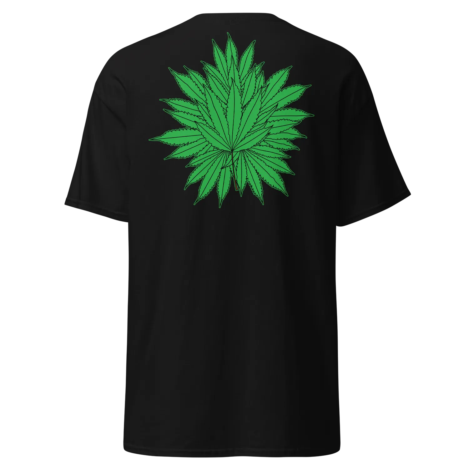 Razel Marijuana Tree Star T-shirt zwart voor-achter