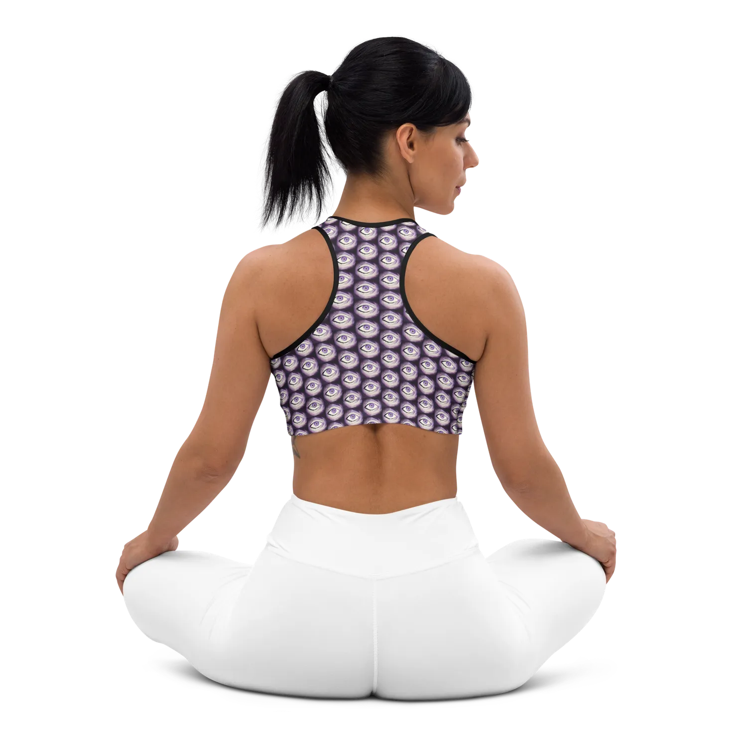 Razel Thousand Eyes Motif sportbh zwart stretch