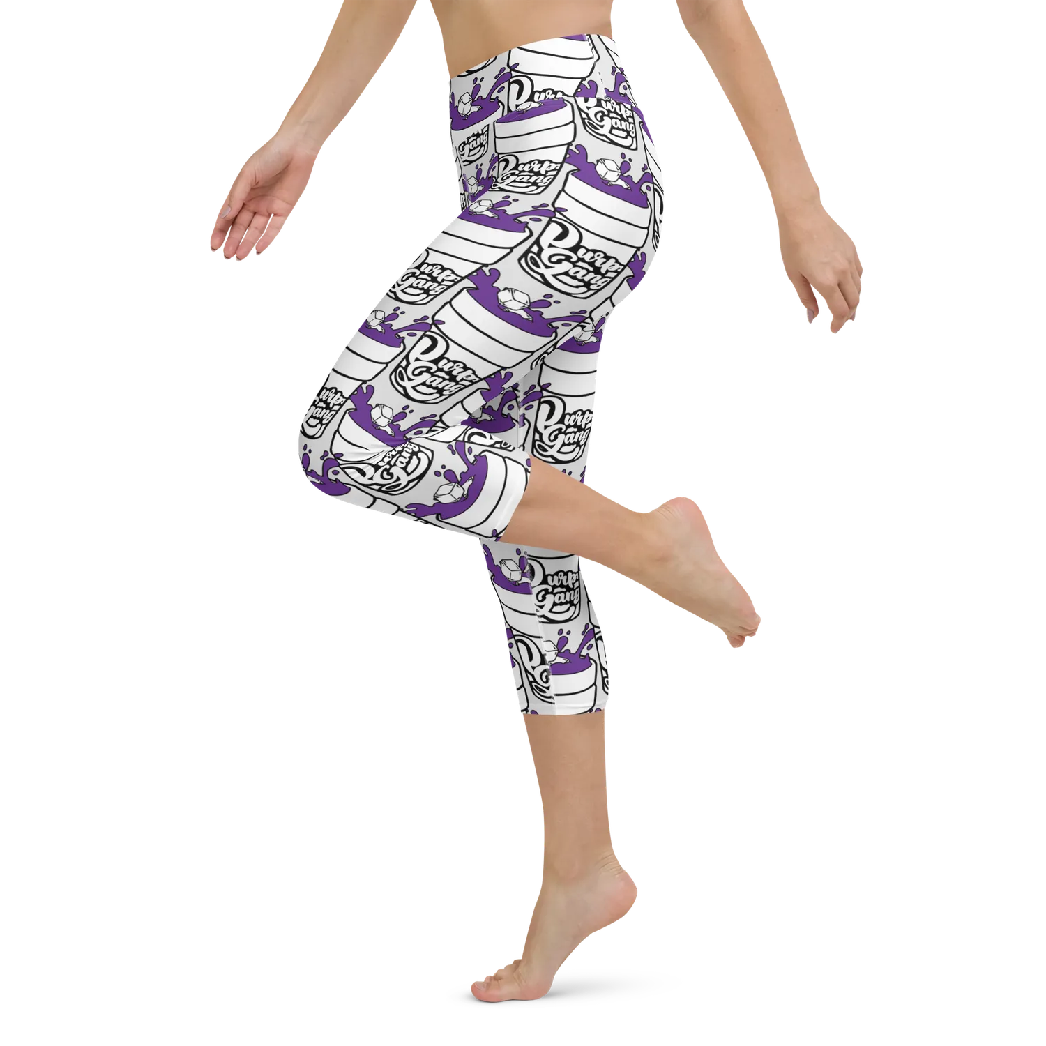 Razel Purp Gang Double Cup yoga capri driekwart high waist