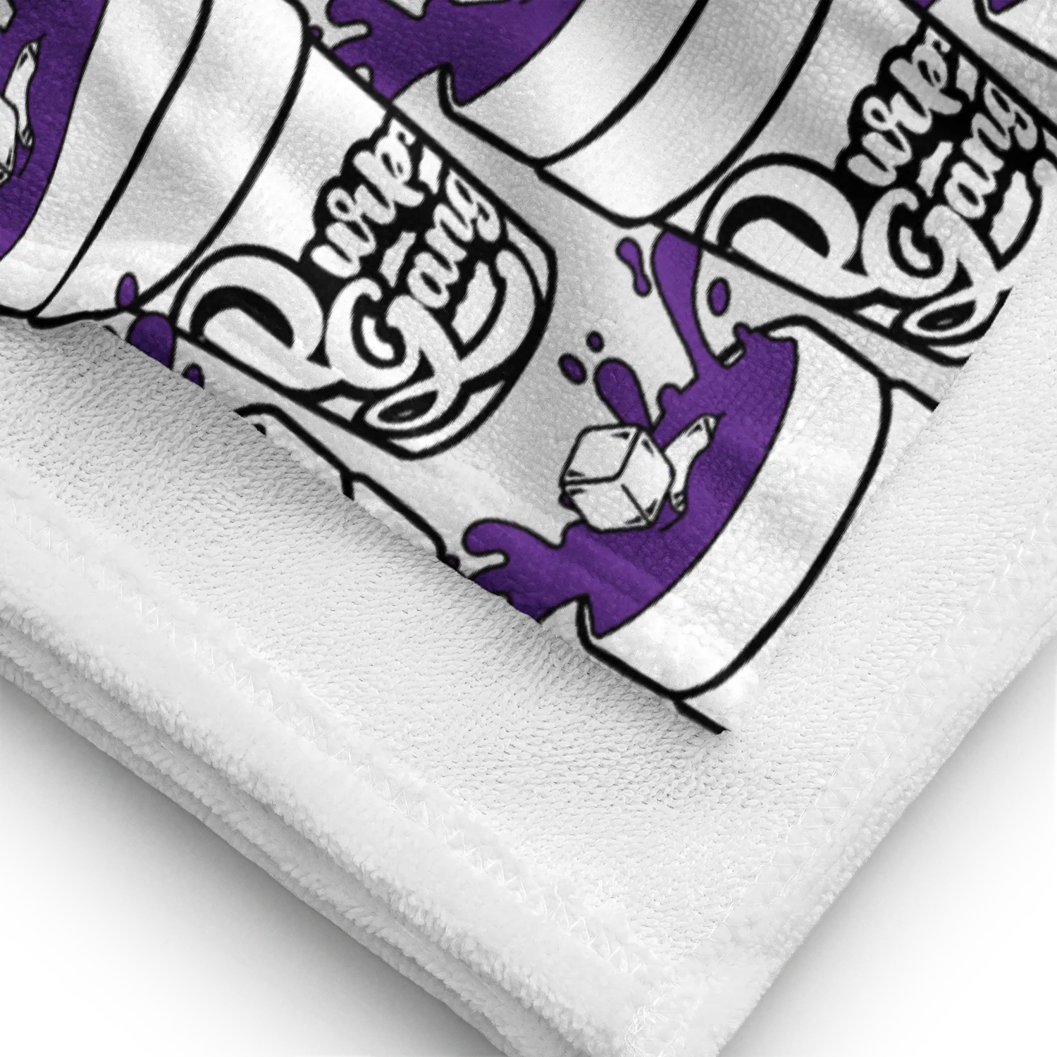 Razel Purp Gang Double Cup Motif handdoek 76x152 katoen