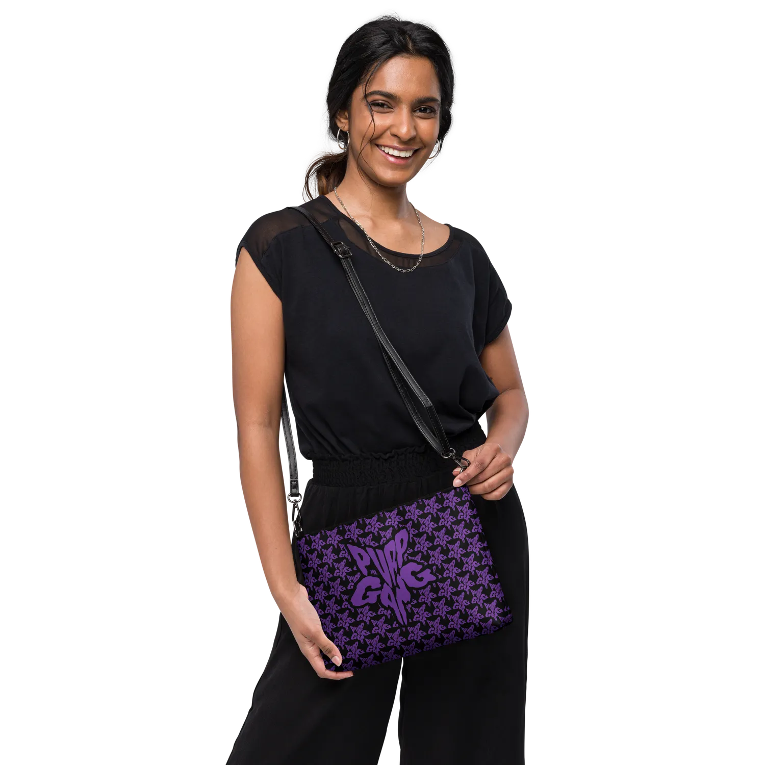 Razel Purp Gang Rock Star satchel zwart lederlook