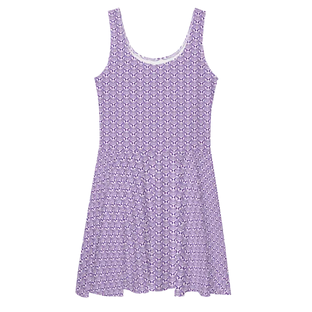 Razel Face Motif zonnejurk skater zwart