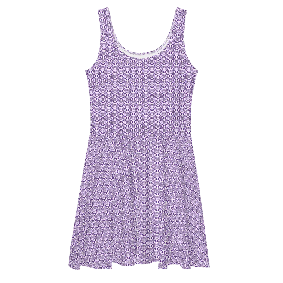 Razel Face Motif zonnejurk skater zwart