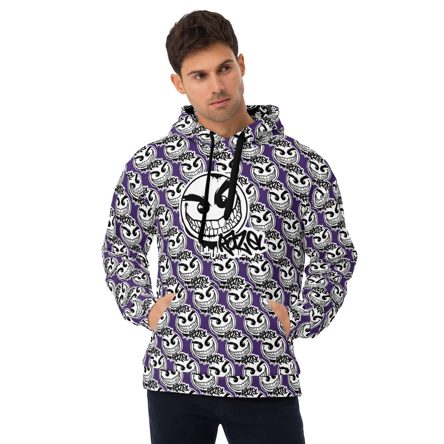 Razel Gang Drip Face Motif hoodie fleece unisex