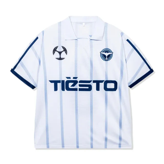 Tiësto Dreamstate Soccer Jersey voetbalshirt wit/blauw satijn