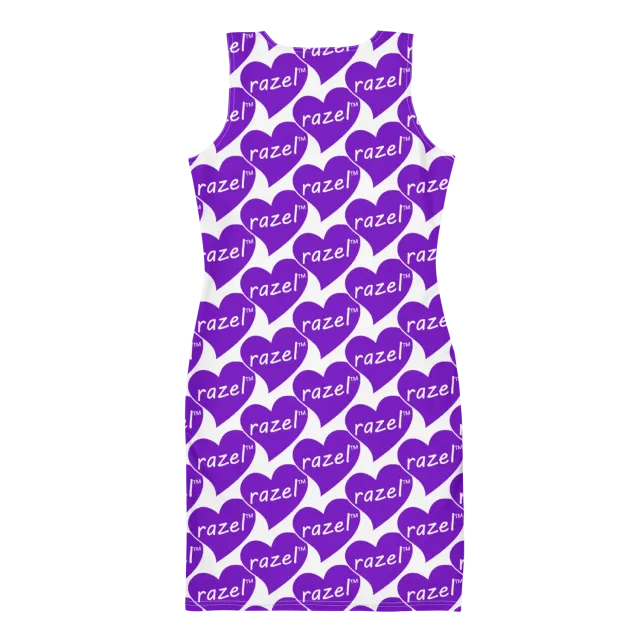 Razel Purple Hearted jurk stretch cocktailjurk