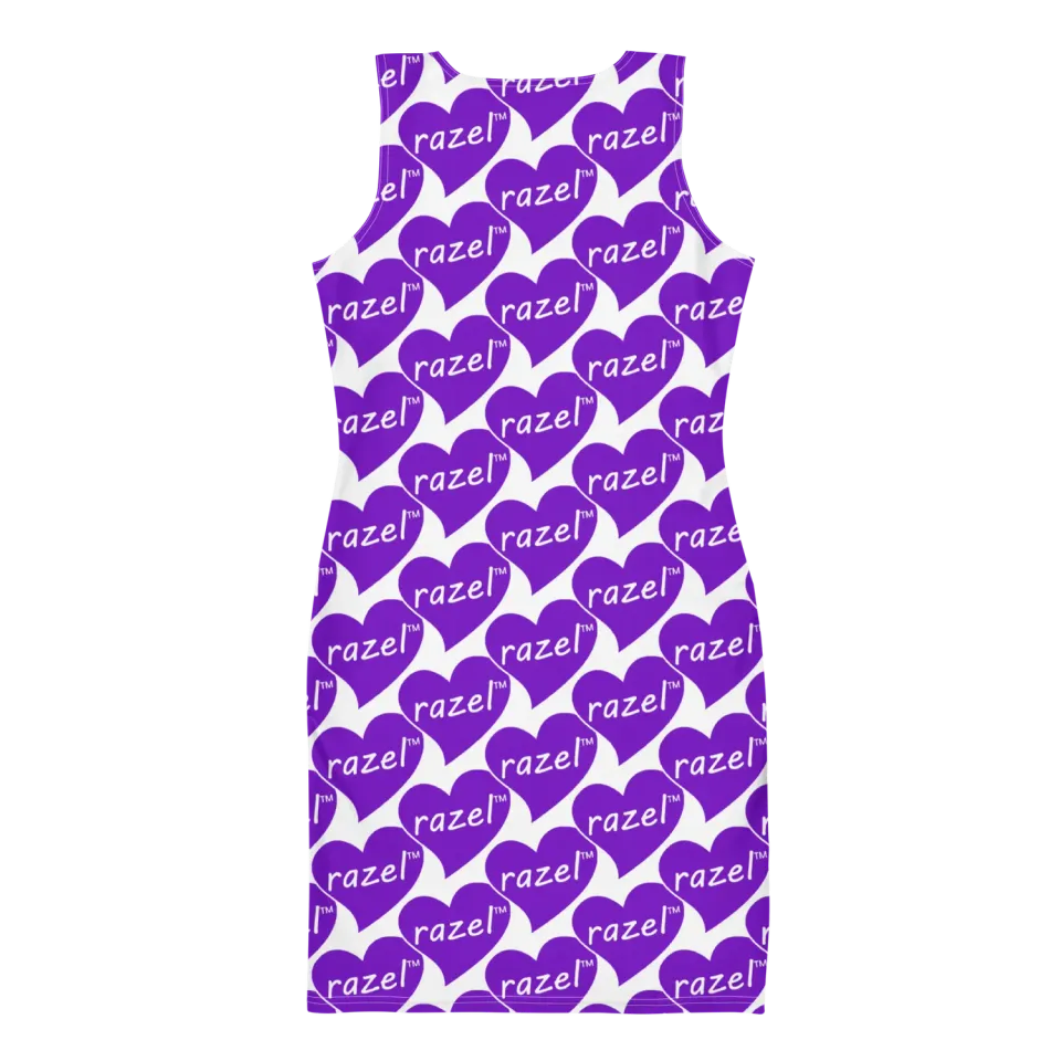 Razel Purple Hearted jurk stretch cocktailjurk