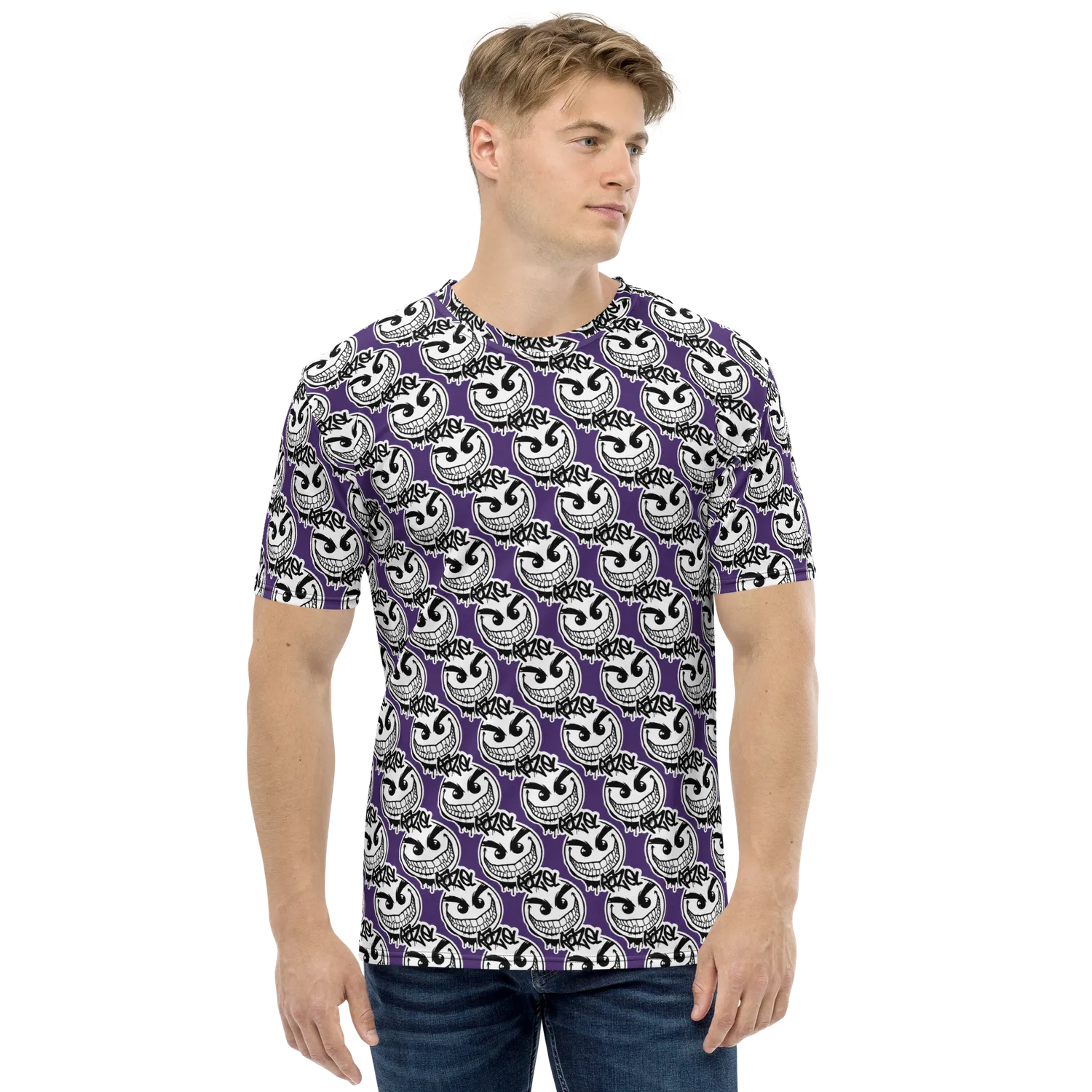 Razel Gang Drip Face Motif T-shirt stretch regular fit