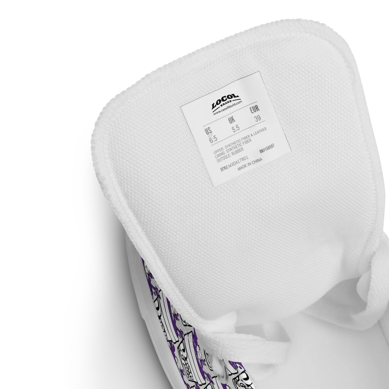 Razel Purp Gang Double Cup Motif hoge sneakers canvas