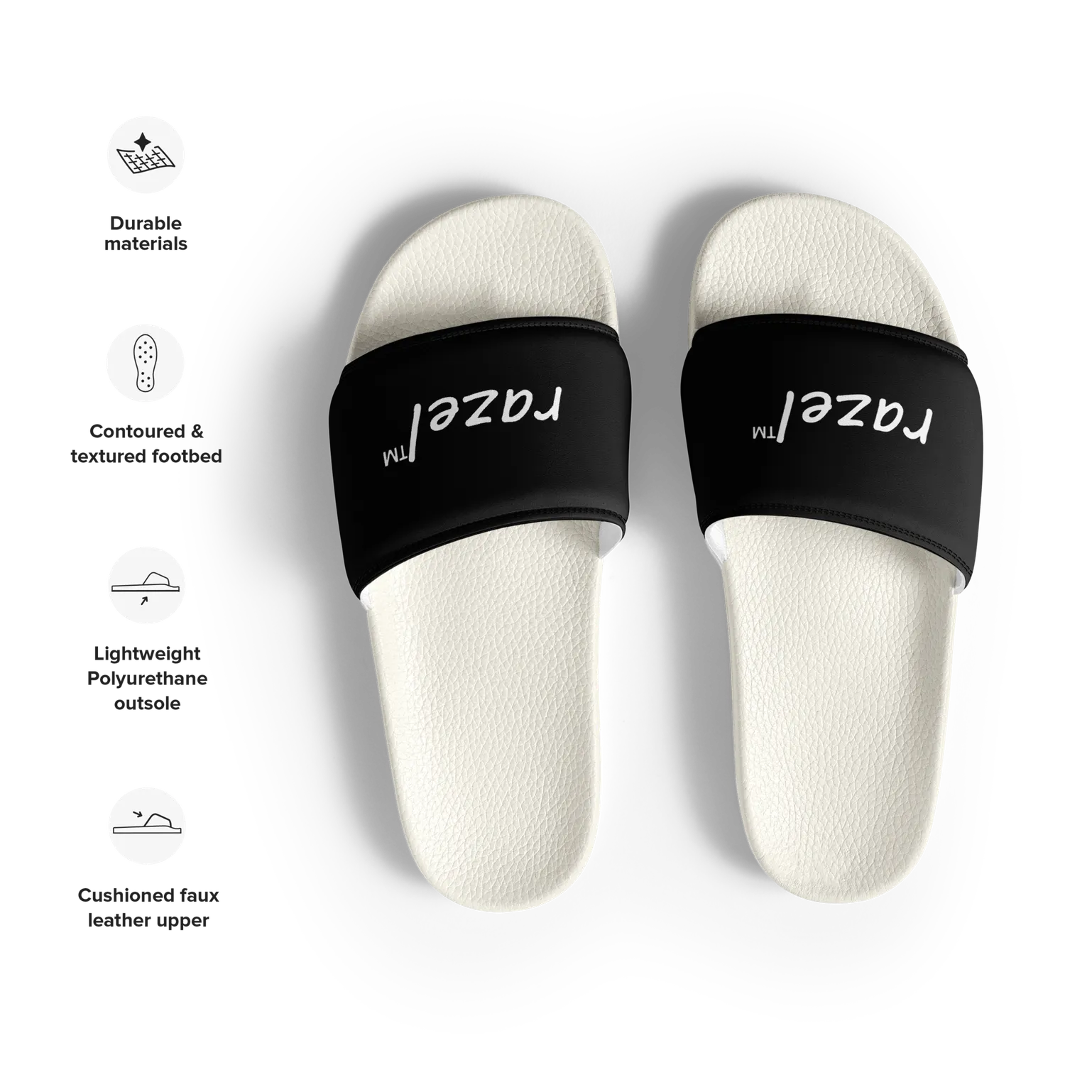 Razel Slides slippers wit kunstleer
