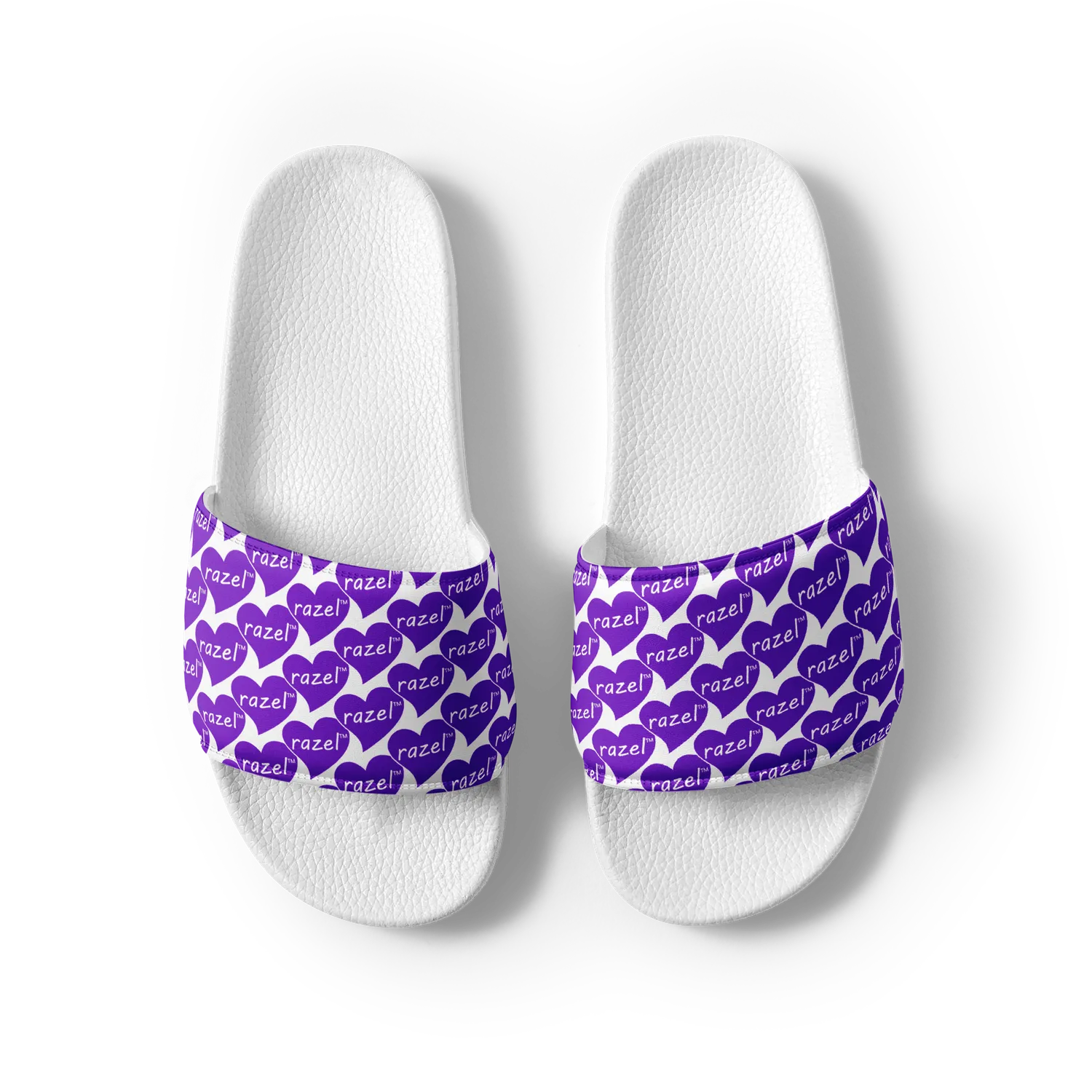 Razel Purple Hearted Motif slippers zwart print