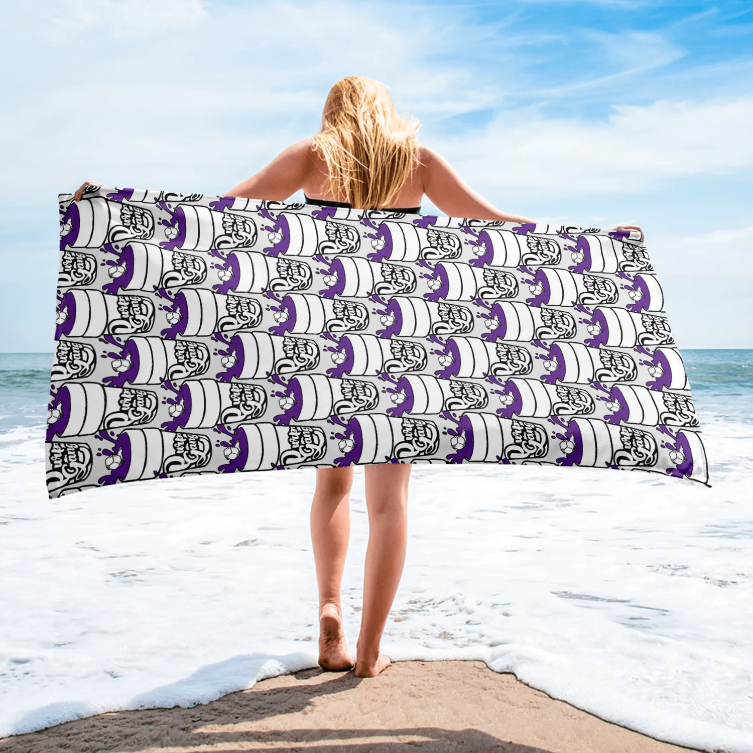 Razel Purp Gang Double Cup Motif handdoek 76x152 katoen