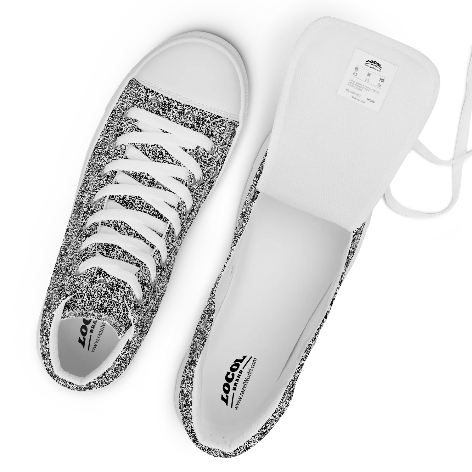 Razel Face QR Code hoge sneakers canvas