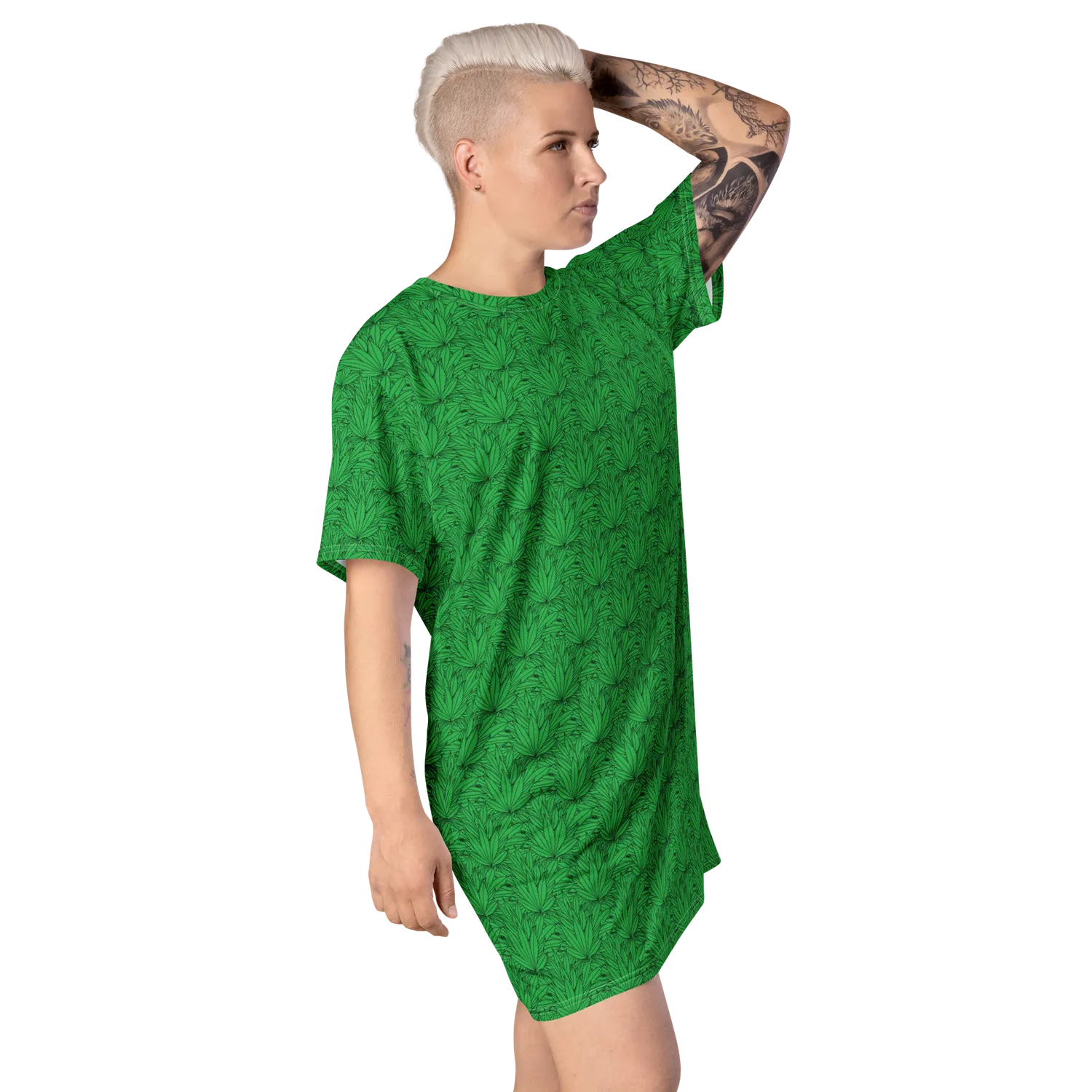 Razel Marijuana Tree Star t-shirt jurk oversize
