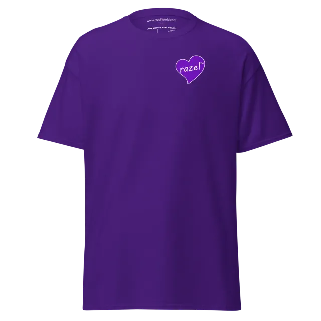 Razel Purple Hearted QR Code T-shirt zwart