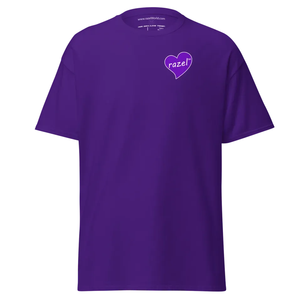 Razel Purple Hearted QR Code T-shirt zwart