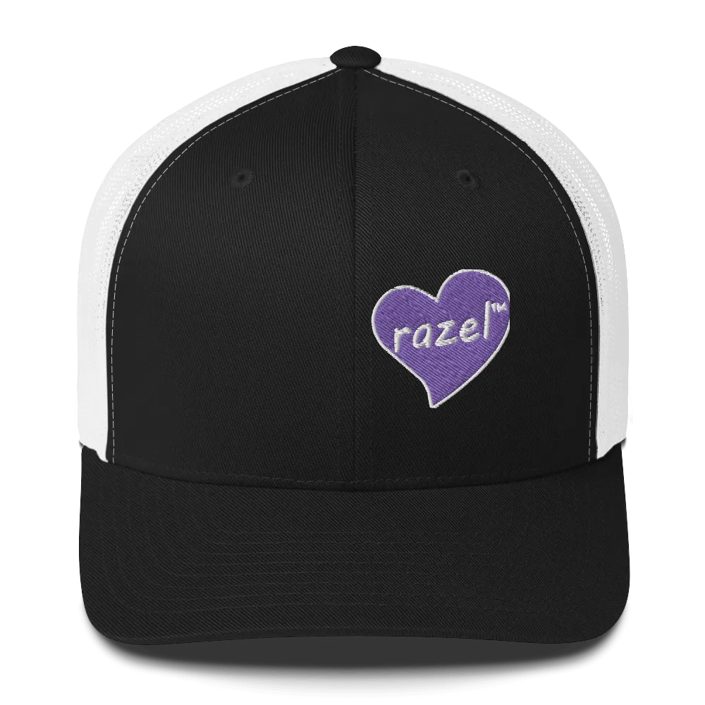 Razel Purple Hearted trucker pet zwart mesh