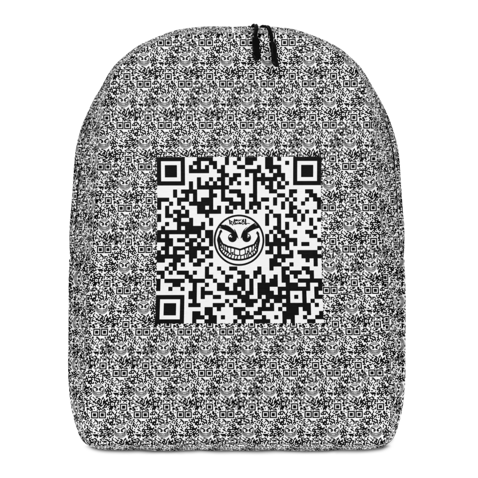 Razel Face QR Code Motif rugzak zwart 20 liter laptopvak