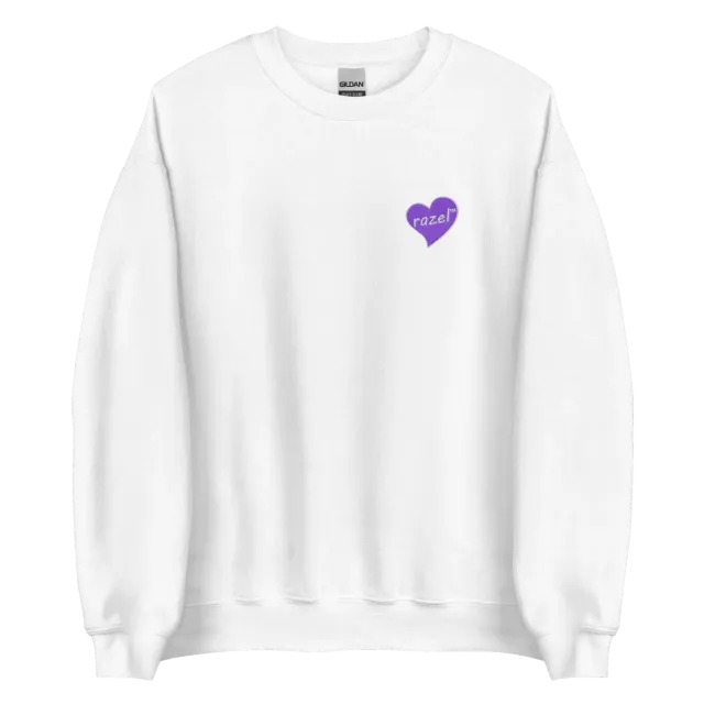 Razel Purple Hearted Sweater Crewneck geborduurd