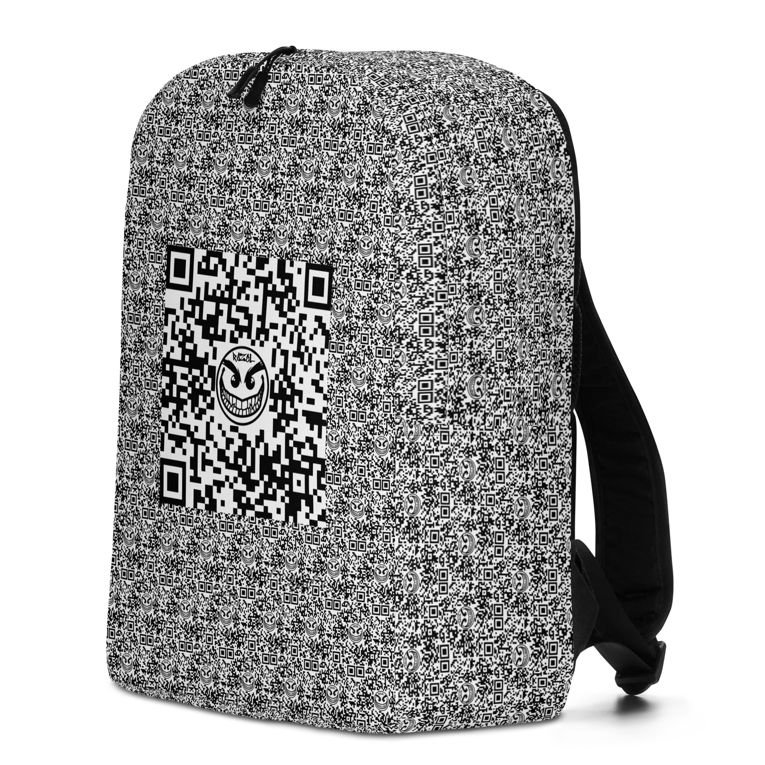 Razel Face QR Code Motif rugzak zwart 20 liter laptopvak