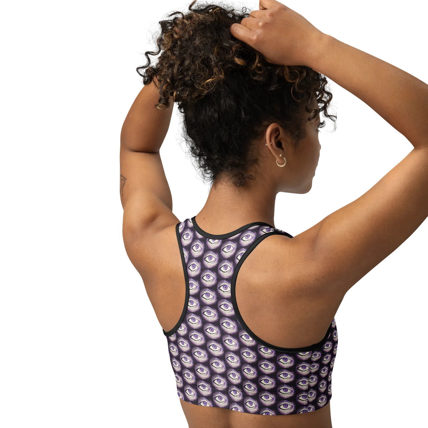 Razel Thousand Eyes Motif sportbh zwart stretch