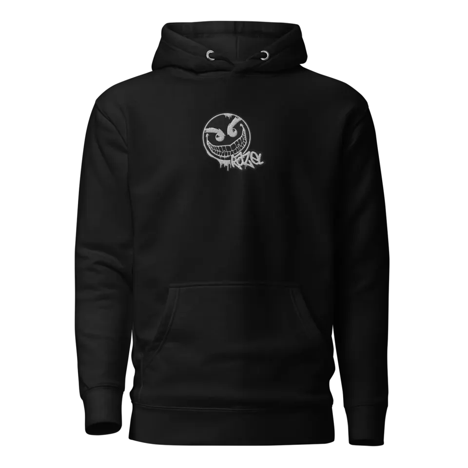 Razel Gang Drip Face Hoodie Inverted hoodie zwart katoen