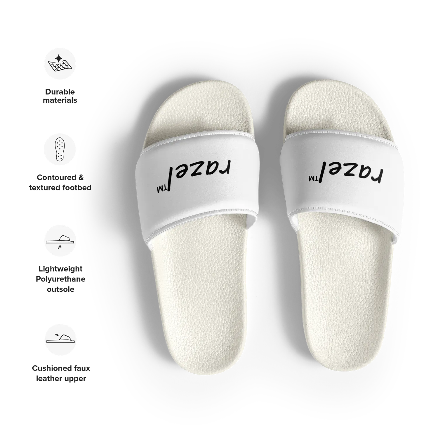 Razel slides zwart badslippers gevoerd voetbed