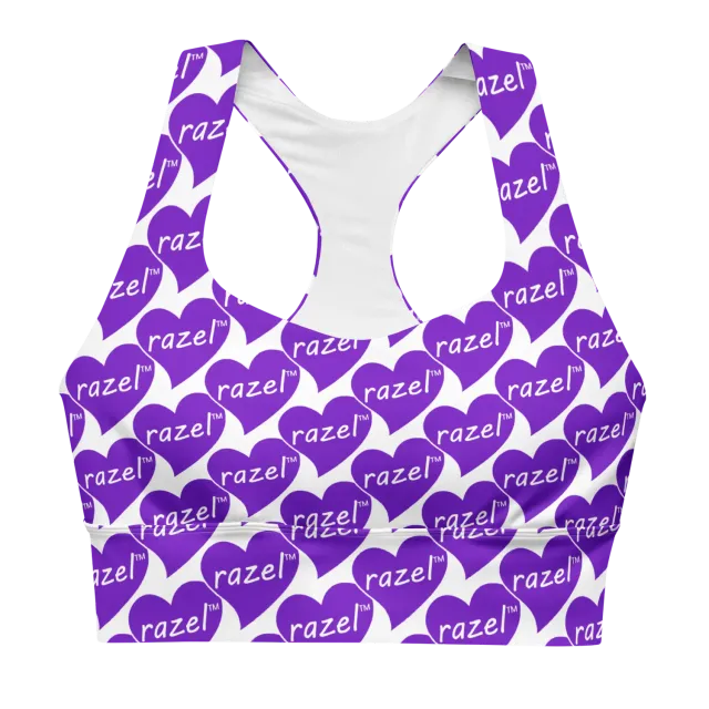 Razel Purple Hearted Motif Crop Top Sporttop