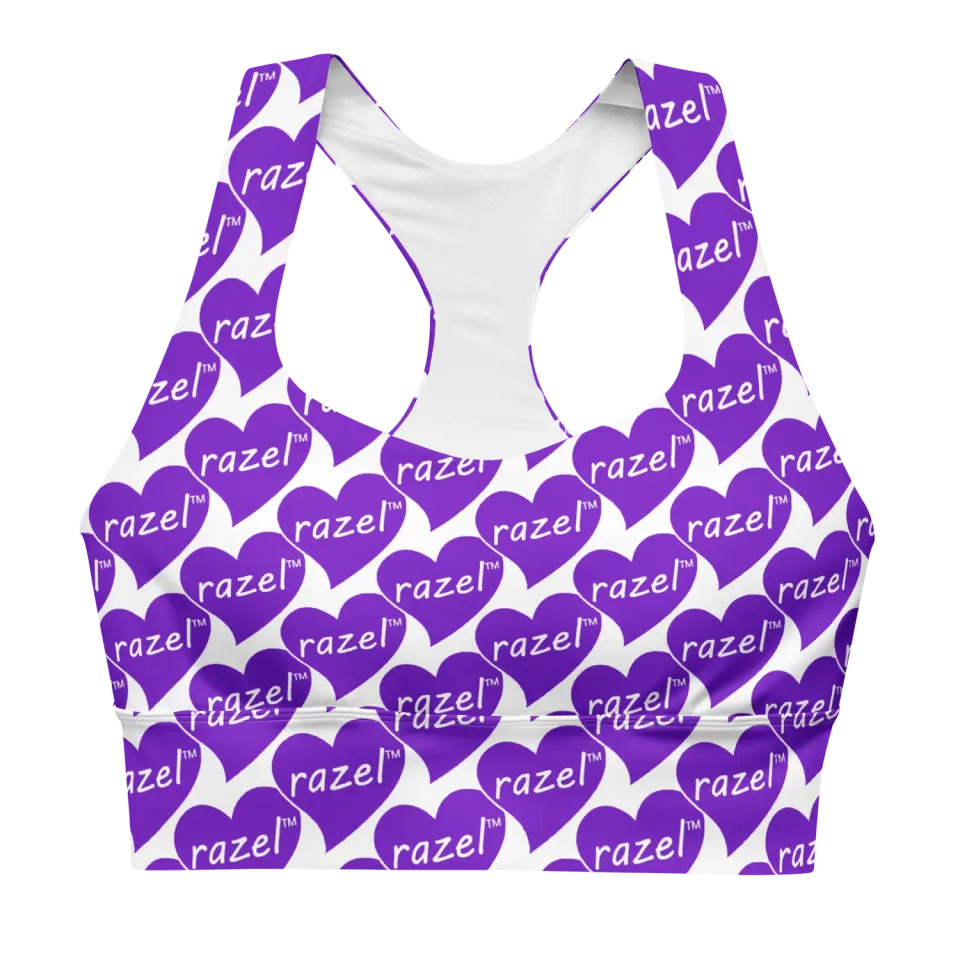Razel Purple Hearted Motif Crop Top Sporttop