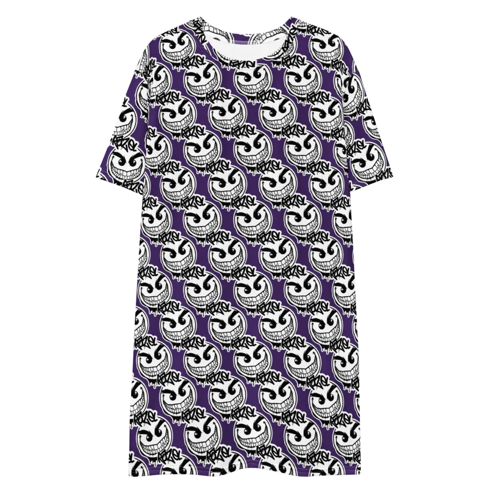 Razel Gang Drip Face T-shirt Jurk oversize 2XS-6XL