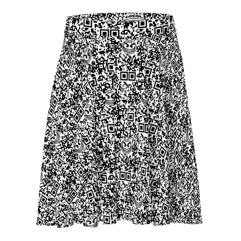 Razel Face QR Code Sun Skirt Rok elastiek