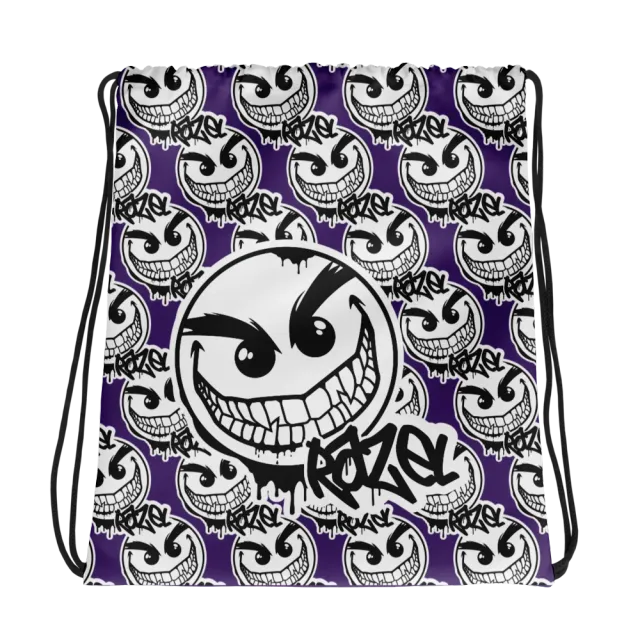 Razel Gang Drip Face Motif gymtas 38x43 cm trekkoord