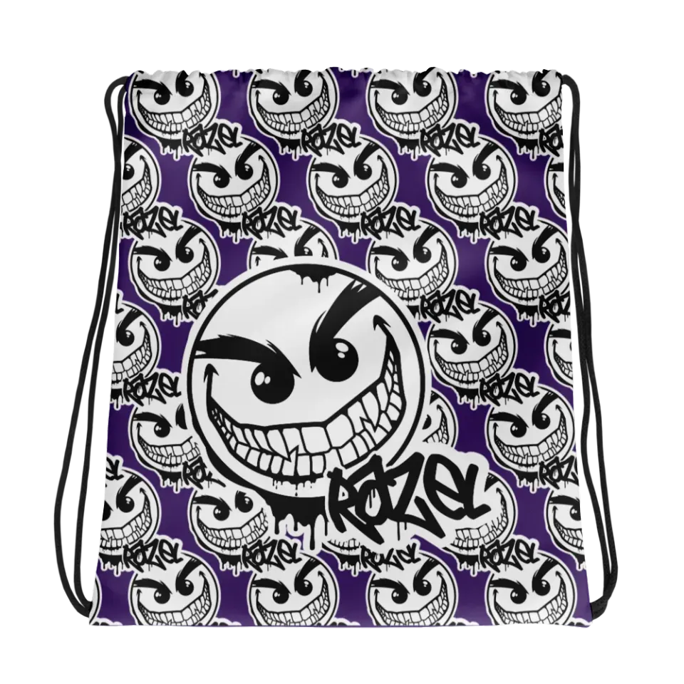 Razel Gang Drip Face Motif gymtas 38x43 cm trekkoord