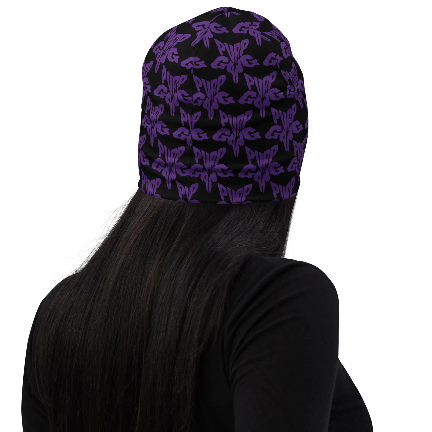 Razel Purp Gang Rock Star Beanie Muts Zwart Dubbel