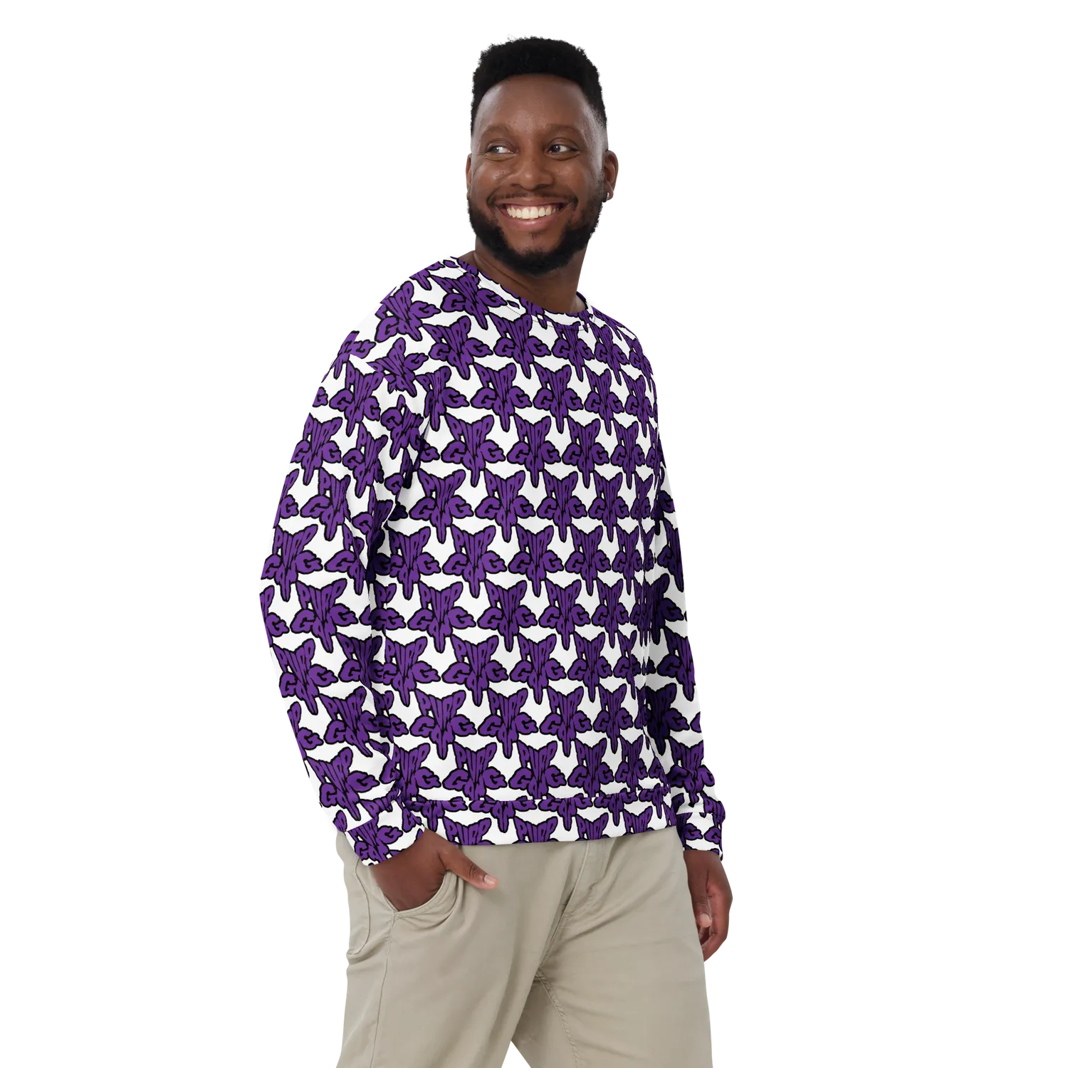 Razel Purp Gang Rock Star Motif sweater M fleece