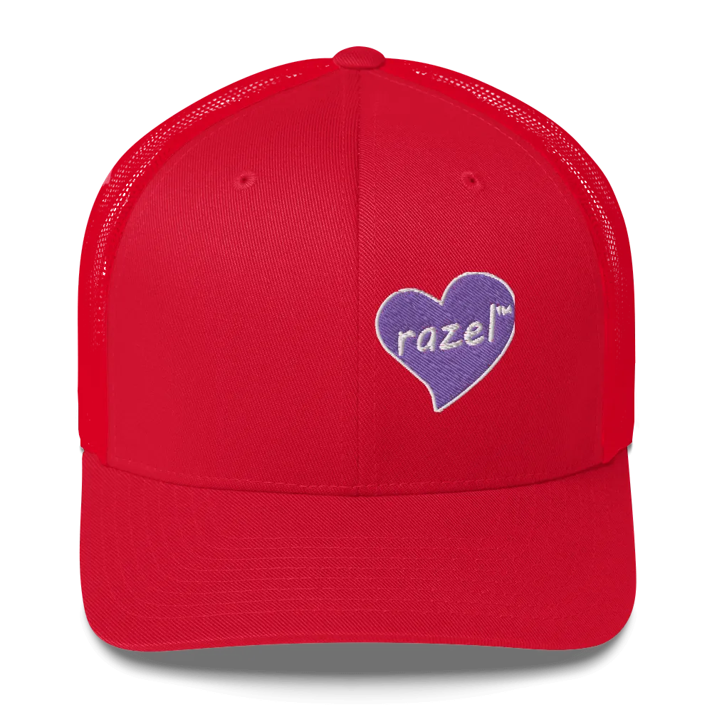 Razel Purple Hearted trucker pet zwart mesh