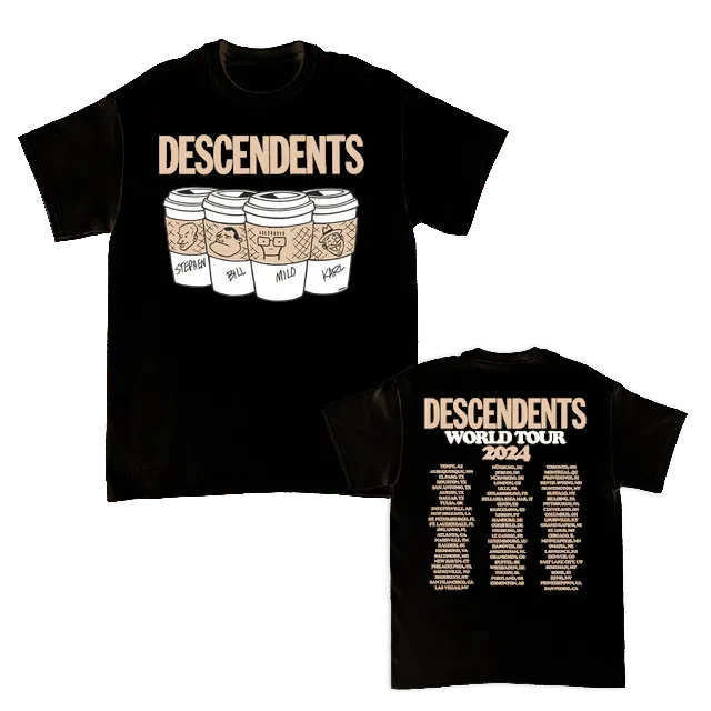 Descendents 4 Mugs 2024 Tour T-shirt zwart katoen