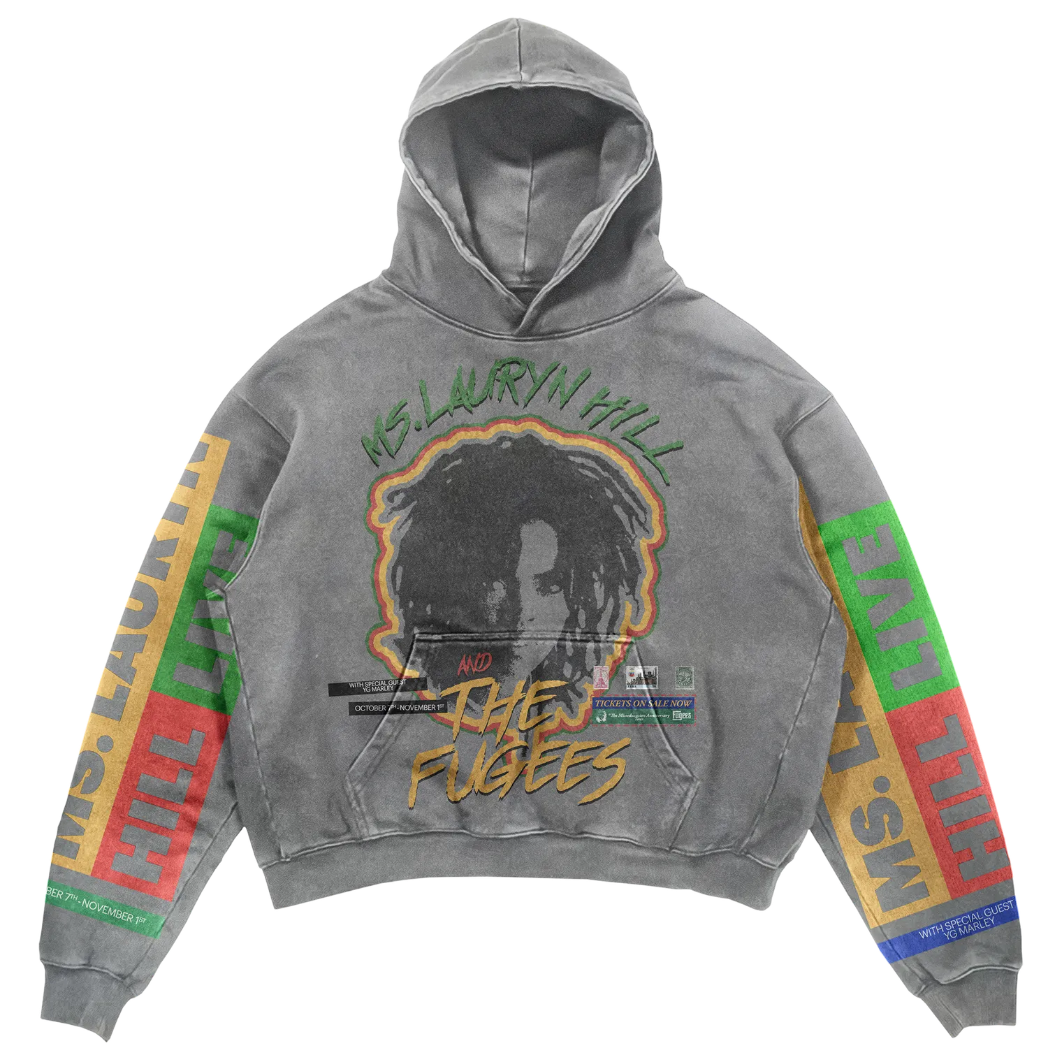 Lauryn Hill MLH x Fugees Live hoodie zwart heavyweight