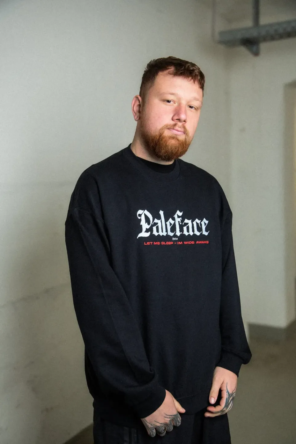 Paleface Swiss Let Me Sleep sweater beige geborduurd