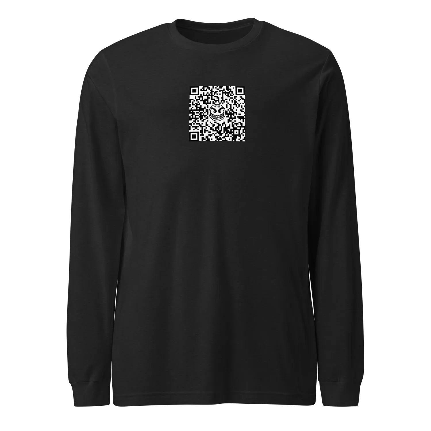 Razel Face QR Code longsleeve Black Heather katoen