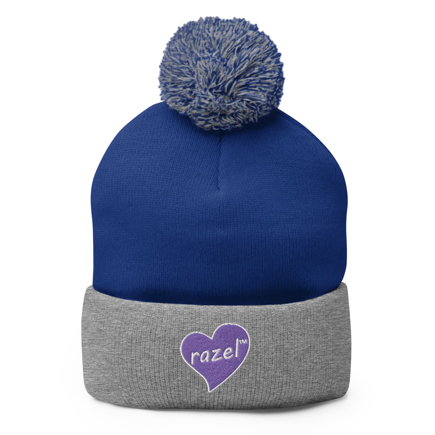 Razel Purple Hearted pompon muts zwart acryl