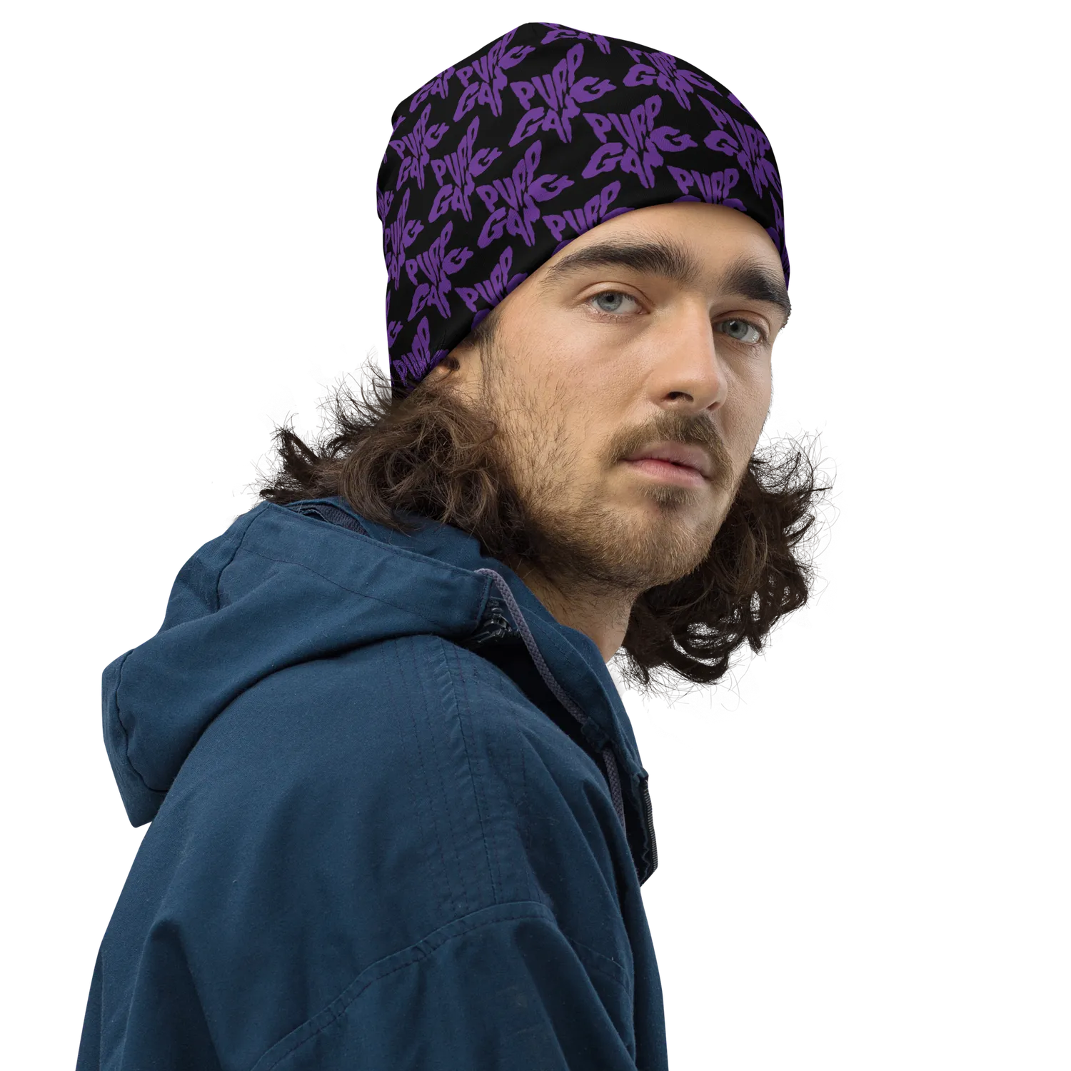 Razel Purp Gang Rock Star Beanie Muts Zwart Dubbel