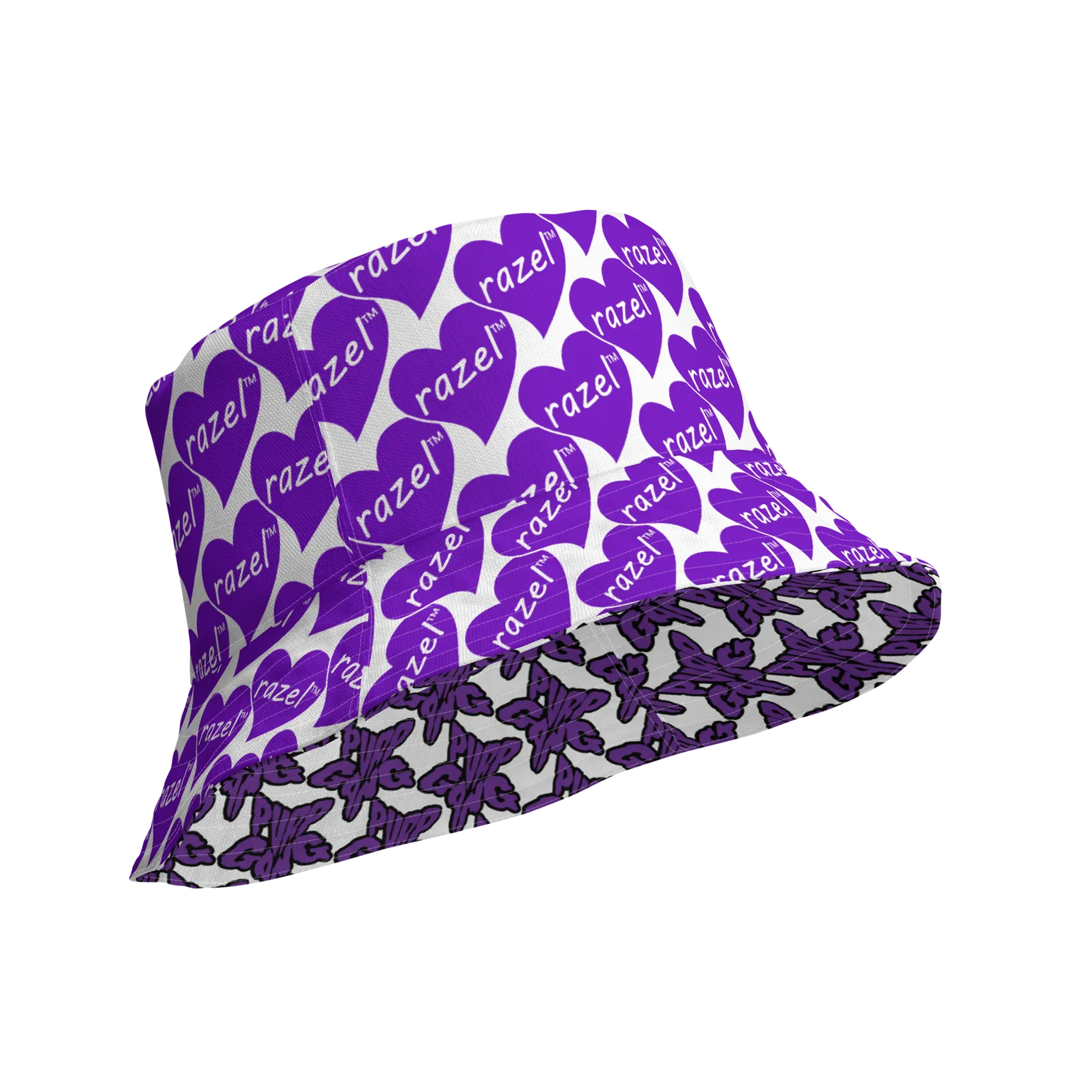 Razel Purp Gang Rock Star Bucket Hat Paars Omkeerbaar