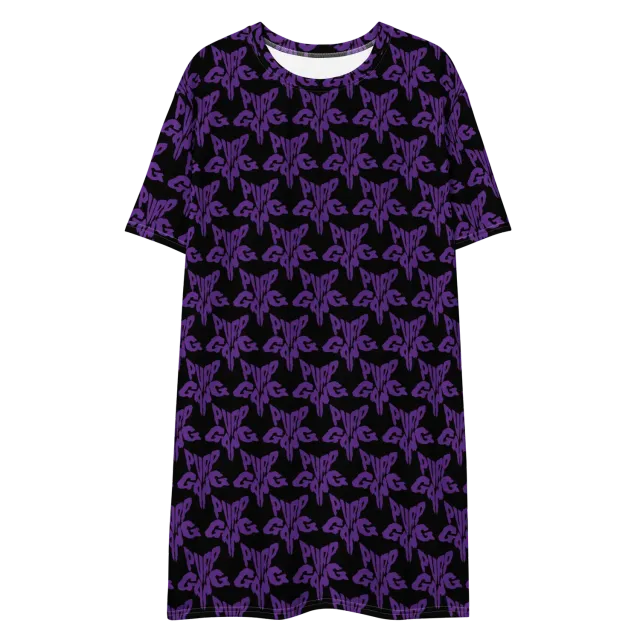 Razel Purp Gang Rock Star Motif T-shirt jurk oversize