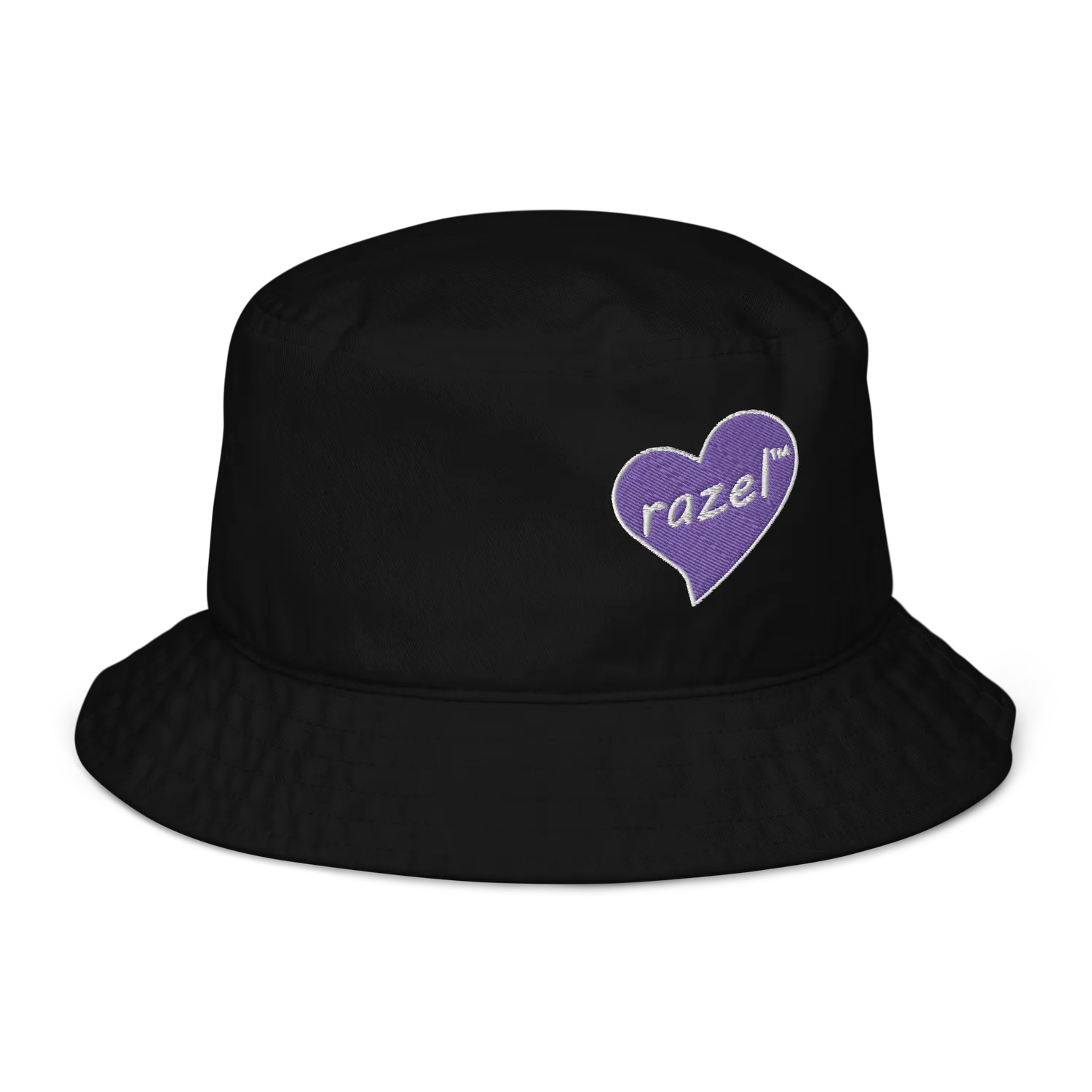 Razel Purple Hearted Bucket Hat zwart katoen