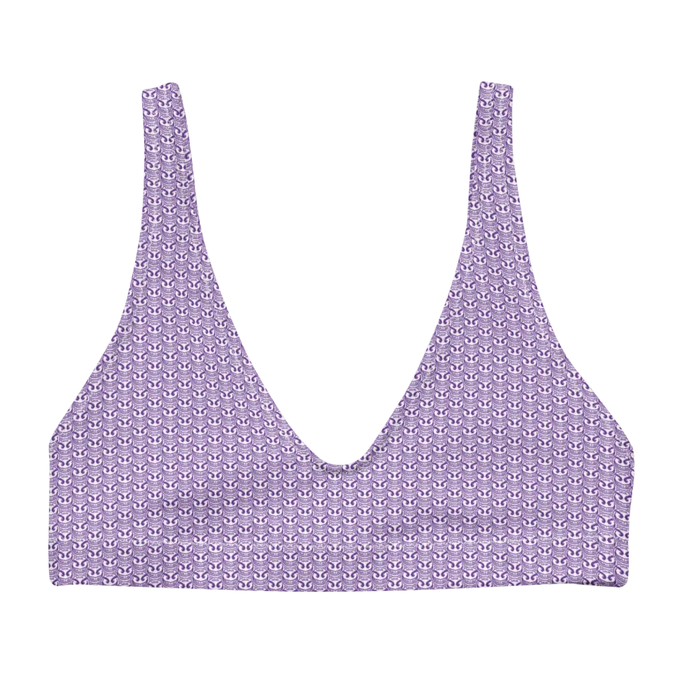 Razel Face Motif Bikini Top padded gerecycled polyester