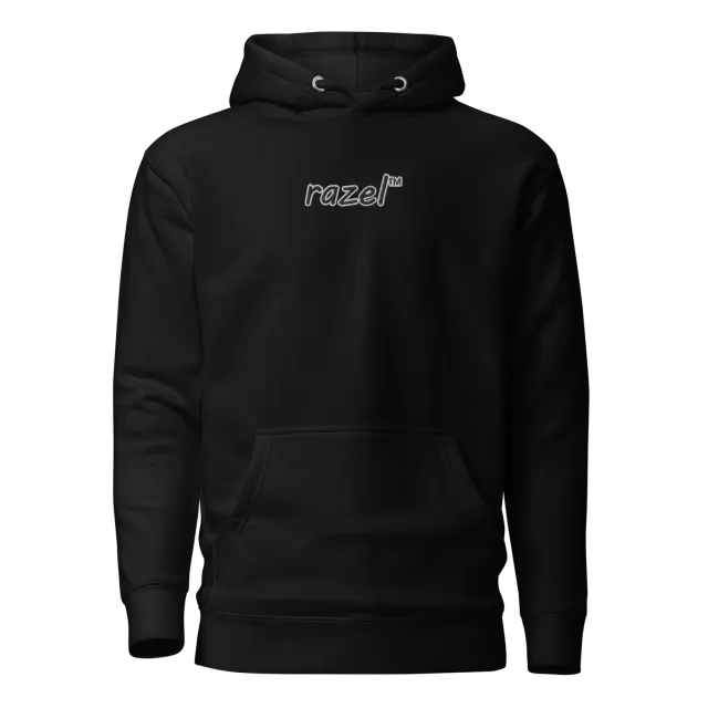 Razel Embroidered hoodie zwart katoen