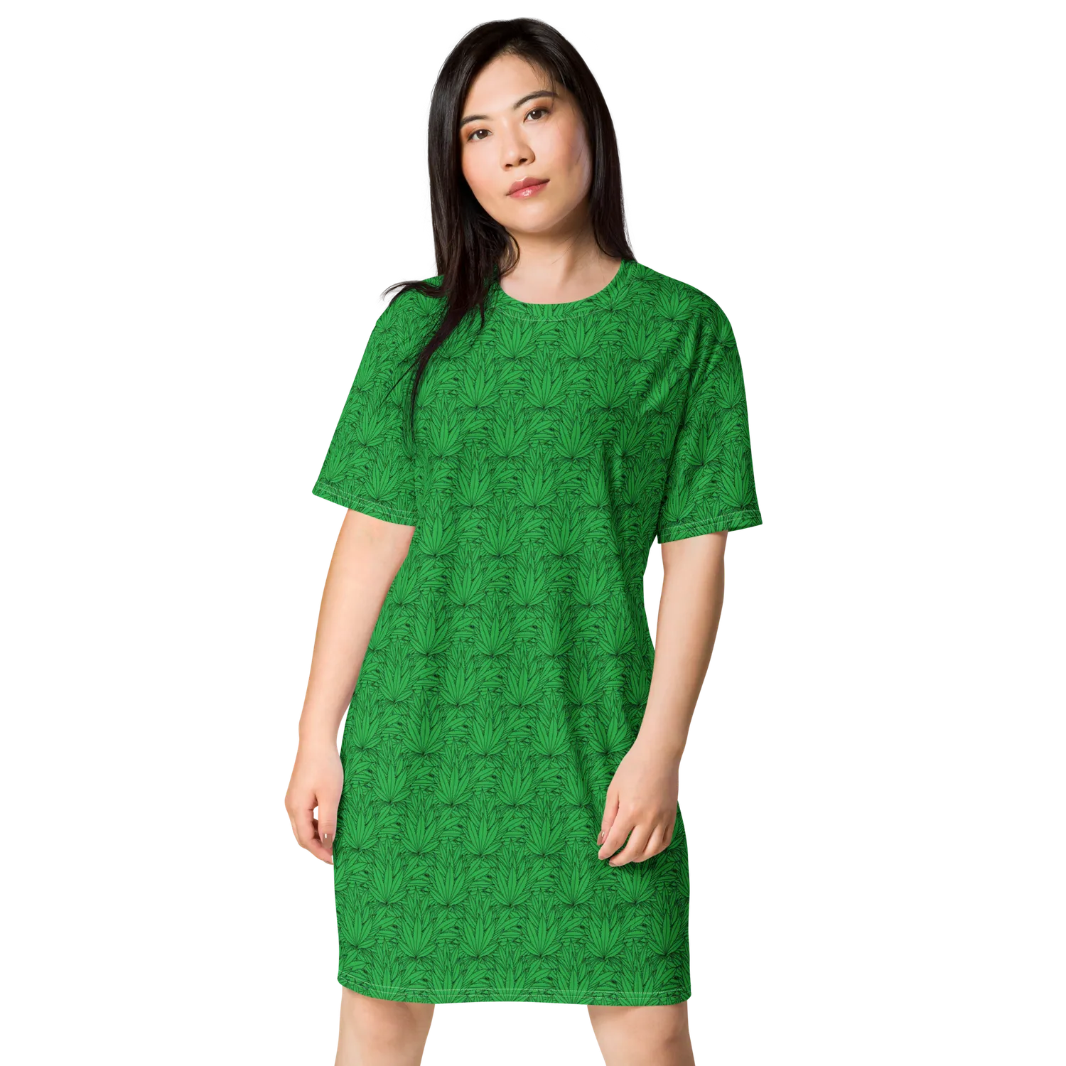 Razel Marijuana Tree Star t-shirt jurk oversize